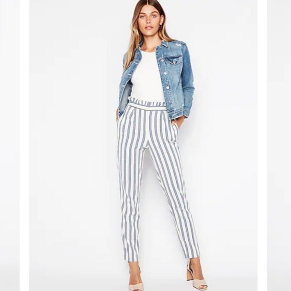 NWT Express Ankle High Rise Paperbag Pants